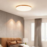 Plafón de techo redondo de madera LED nórdico para dormitorio