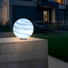 Sobremuro exterior solar moderno de vidrio con diseño lunar para jardín