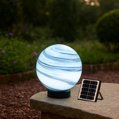 Sobremuro exterior solar moderno de vidrio con diseño lunar para jardín