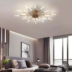 Lámpara de techo sputnik regulable moderna de metal para salón