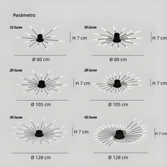Lámpara de techo sputnik regulable moderna de metal para salón