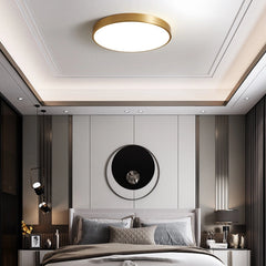 Lámpara de Techo LED Moderna de Cobre para Dormitorio Redonda