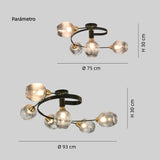 Lámpara de techo LED de vidrio en espiral moderna para salón