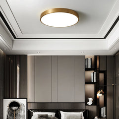 Lámpara de Techo LED Moderna de Cobre para Dormitorio Redonda