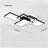 Lámpara de Techo Geométrica LED Regulable de Diseño Moderno Longitud 90 cm para Salón