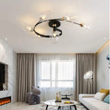 Lámpara de techo LED de vidrio en espiral moderna para salón