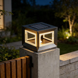 Sobremuro exterior cuadrado solar con LED moderno para jardín