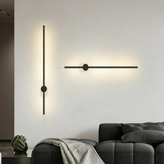 Aplique lineal moderno articulado LED negro para salón