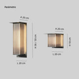 Aplique de pared exterior solar rectangular moderno LED IP65 para jardín