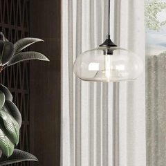 Lámpara colgante de vidrio de colores redonda para comedor