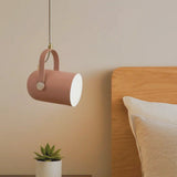 Lámpara colgante moderna orientable en color Morandi para mesita de noche
