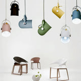 Lámpara colgante moderna orientable en color Morandi para mesita de noche