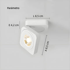 Foco Techo Superficie LED Cuadrado Giratorio Minimalista