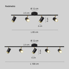 Foco de Luz Techo LED Tricolor de Superficie en Riel