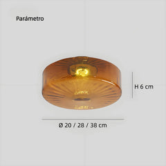 Lampara de Techo de LED Vidrio Tricolor Vintage Entrada