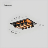 Lámpara Led de Techo Industrial Hierro Estilo Vintage