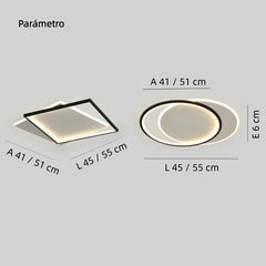 Lámpara de Techo LED Regulable Diseño Geométrico Estilo Moderno para Dormitorio