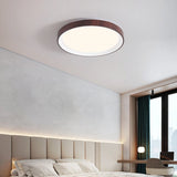 Lámpara de Techo Circular Efecto Madera Luz 3 Colores Dormitorio