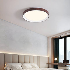 Lámpara de Techo Circular Efecto Madera Luz 3 Colores Dormitorio