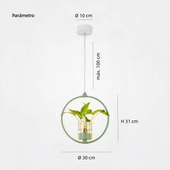 Lámpara Colgante con Plantas LED Circular de Diseño Moderno para Comedor