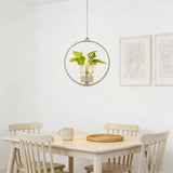 Lámpara Colgante con Plantas LED Circular de Diseño Moderno para Comedor