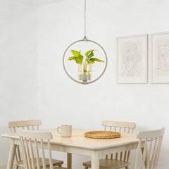 Lámpara Colgante con Plantas LED Circular de Diseño Moderno para Comedor
