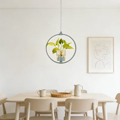 Lámpara Colgante con Plantas LED Circular de Diseño Moderno para Comedor