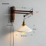 Aplique de Pared LED Estilo Vintage Plegable Extensible para Dormitorio