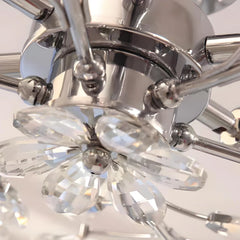 Lámpara de Techo De Cristal Floral Moderna Ajustable para Salón