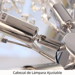 Lámpara de Techo De Cristal Floral Moderna Ajustable para Salón