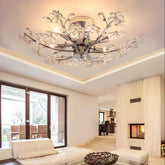 Lámpara de Techo De Cristal Floral Moderna Ajustable para Salón