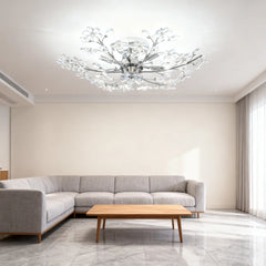 Lámpara de Techo De Cristal Floral Moderna Ajustable para Salón