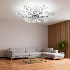 Lámpara de Techo De Cristal Floral Moderna Ajustable para Salón