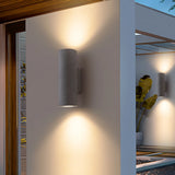 Aplique de pared exterior bidireccional de cemento cilíndrico IP65 moderno