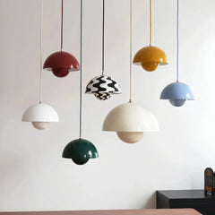 Lampara colgante tipo campana de metal diseño moderno regulable en altura para comedor