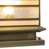 Farol sobremuro exterior solar IP65 vintage en cobre y vidrio para jardín