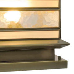 Farol sobremuro exterior vintage solar IP65 regulable de latón y vidrio para jardín