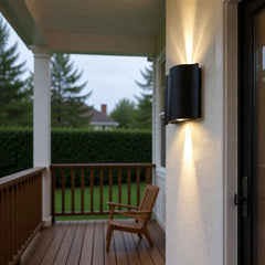 Aplique bidireccional exterior moderno negro LED IP65 para porch