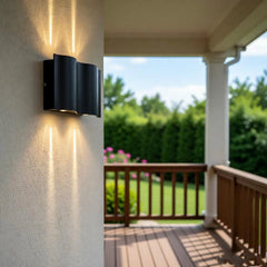Aplique bidireccional exterior moderno negro LED IP65 para porch