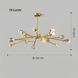 Lámpara de araña Sputnik moderna de cristal LED dorada para comedor