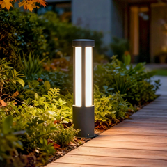 Baliza exterior LED de diseño moderno IP65 negra para jardín