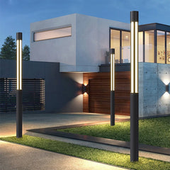 Baliza exterior LED de diseño moderno IP65 negra para jardín