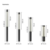 Baliza exterior LED de diseño moderno IP65 negra para jardín