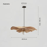 Lámpara Colgante Rattan LED Tejida a Mano Diseño Floral Salón