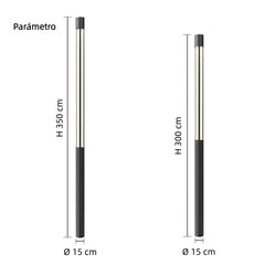 Baliza exterior LED de diseño moderno IP65 negra para jardín