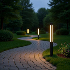 Baliza exterior LED de diseño moderno IP65 negra para jardín