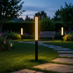 Baliza exterior LED de diseño moderno IP65 negra para jardín