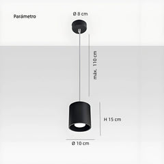 Lámpara Cilíndrica Colgante LED Diseño Minimalista para Isla de Cocina