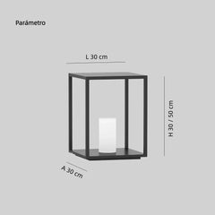 Lámpara solar LED para jardín exterior IP65 negra moderna