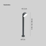 Baliza LED de jardín exterior IP65 luz cálida negra moderna